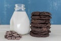 Tall Stack of Double Chocolate Cookies Royalty Free Stock Photo