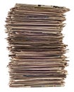 Stack of folded newspapers
