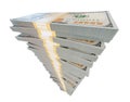 High Stack of One Million Dollars in One Hundred Dollar Bills Isolated on a White Background Royalty Free Stock Photo