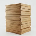 A tall stack of rectangular cardboard boxes is neatly arranged. Each box is uniform in Royalty Free Stock Photo