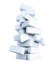 Tall Stack of White Cardboard Boxes Keywords: stack, boxes, cardboard, white, rectangular Royalty Free Stock Photo