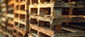 Tall Stack of Wooden Pallets Royalty Free Stock Photo