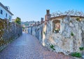 Tall stone fences on Via delle Cappelle, Ascona, Switzerland