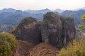 Tall strange shape mountains in Wuyishan, China