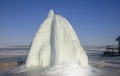 Tall structure created with ice sculpting