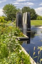 Water falls in Denver botanical gardens