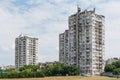 Tall apartment blocks in Ruse city, Bulgaria Royalty Free Stock Photo