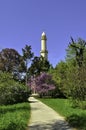 Minaret lookout tower in the park of Lednice Castle in the Czech Republic.