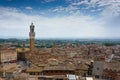Tall tower torre del manja in siena Royalty Free Stock Photo