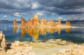 Tall tufa formations in Mono lake