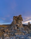 Tall Tufa sedimentary formation by mono lake in California Royalty Free Stock Photo