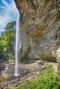 Waterfall Over A Rocky Ravin