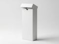 A tall white cardboard box with a lid, standing upright on a plain surface Royalty Free Stock Photo