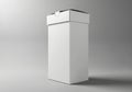 Tall white rectangular box mockup on a gray background Royalty Free Stock Photo