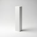 Tall White Rectangular Box with Sharp Edges on a Light Gray Background solid Royalty Free Stock Photo