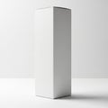 Tall White Rectangular Box on a White Surface with Soft Shadows packaging container Royalty Free Stock Photo