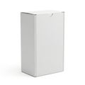 A tall, white, rectangular cardboard box with a handle on the top. isolated on transparent background Royalty Free Stock Photo