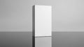 A tall white rectangular object standing on a reflective surface in a minimalist setting isolated on transparent background Royalty Free Stock Photo