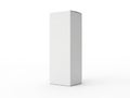 A tall, white rectangular prism is standing upright on a plain white background Royalty Free Stock Photo