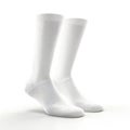 Tall white socks on an isolated white background