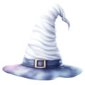 Tall White Witch Hat Complemented by Bluish Brims Royalty Free Stock Photo