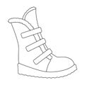 Tall winter boots made of wool with Velcro. Shoes for explorers.Different shoes single icon in outline style vector