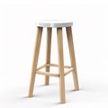 tall wooden bar stool isolated on white background. generative AI. Royalty Free Stock Photo