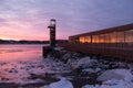 Tall wooden public observation tower and pavilion on the Samuel-de-Champlain walkway