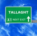 TALLAGHT road sign against clear blue sky Royalty Free Stock Photo