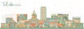 Tallahassee Florida City Skyline with Color Buildings. Vector Illustration. Tallahassee Cityscape with Landmarks