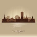 Tallahassee Florida city skyline vector silhouette