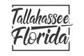 Tallahassee Florida Cursive Script Vector T-Shirt Design Royalty Free Stock Photo