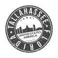 Tallahassee Florida USA Stamp Logo Icon Symbol Design Skyline City Seal.