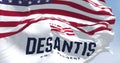 Ron DeSantis 2024 Republican presidential primaries campaign flag waving