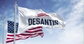 Ron DeSantis 2024 Republican presidential primaries campaign flag waving