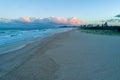 Tallebudgera offleash dog beach at sunset.