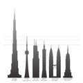 Tallest buildings of the world Royalty Free Stock Photo