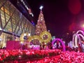 Tallest Christmas Tree in Thailand abd colourful light for New Yesr celebration 2016 Royalty Free Stock Photo