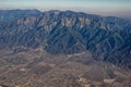 Mt. Baldy in Southern California, airplane view