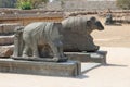 Elephant Statues by Mahanavami Dibba, Royal Enclosure, Hampi, near Hospete, Karnataka, India Royalty Free Stock Photo