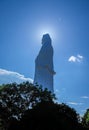 Tallest White Statue of Guan Yin the Goddess of Mercy and Compassion in the buddhist religion Royalty Free Stock Photo