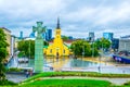 TALLIN, ESTONIA, AUGUST 16, 2016: Cross of liberty on the freedom square in Tallin, Estonia....IMAGE Royalty Free Stock Photo