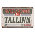 Tallin Estonia road sign Icon Skyline City Design