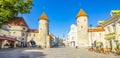 Tallin old town and Viru Gates, Estonia Royalty Free Stock Photo