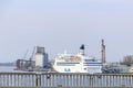 Tallink cruise ferry stands in Freeport Riga Passenger Terminal, the Baltic Sea region, Europe