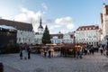 Tallinn Christmas market. People, goods, food, drinks