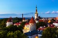 Aerial view of Tallinn, Estonia at sunset Royalty Free Stock Photo
