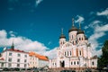 Tallinn, Estonia. Alexander Nevsky Cathedral. Famous Orthodox Cathedral. Popular Landmark And Destination Scenic. UNESCO