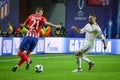 TALLINN, ESTONIA - 15 August, 2018: Lucas Hernandez (L) and Daniel Carvajal during the final 2018 UEFA Super Cup match between At Royalty Free Stock Photo