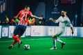 TALLINN, ESTONIA - 15 August, 2018: Lucas Hernandez (L) and Daniel Carvajal during the final 2018 UEFA Super Cup match between At Royalty Free Stock Photo